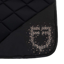 Tapis de dressage Equestro logo en strass Noir Tapis de dressage Equestro logo en strass Noir