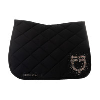 Tapis de selle de dressage Equestro logo en strass Noir Tapis de selle de dressage Equestro logo en strass Noir