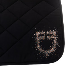 Tapis de selle de dressage Equestro logo en strass Noir