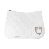 Tapis de selle de dressage Equestro logo en strass Blanc Tapis de selle de dressage Equestro logo en strass Blanc