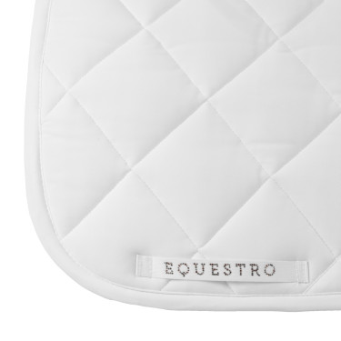 Tapis de selle de dressage Equestro logo en strass Blanc