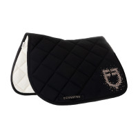 Tapis de selle de saut logo en strass Equestro Noir Tapis de selle de saut logo en strass Equestro Noir