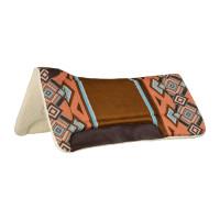 Tapis de selle western avec rembourrage en laine synthétique Pool's Marron / orange Tapis de selle western avec rembourrage en laine synthétique Pool's Marron / orange