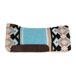 Tapis de selle western avec rembourrage en laine synthétique Pool's Bleu clair / noir Multi-couleurs