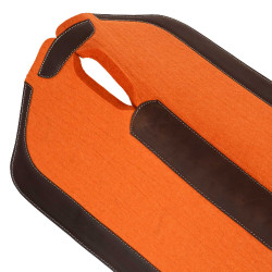 Tapis de selle western en feutre avec inserts en cuir 32"x32" Pool's Orange Tapis de selle western en feutre avec inserts en cuir 32"x32" Pool's Orange