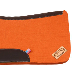 Tapis de selle western en feutre avec inserts en cuir 32"x32" Pool's Orange Tapis de selle western en feutre avec inserts en cuir 32"x32" Pool's Orange