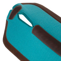 Tapis de selle western en feutre avec inserts en cuir 32"x32" Pool's Turquoise Bleu