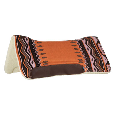 Tapis de selle western inserts en cuir et rembourrage en laine synthétique Pool's Orange / marron