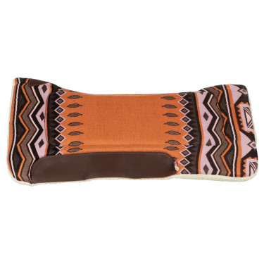 Tapis de selle western inserts en cuir et rembourrage en laine synthétique Pool's Tapis de selle western inserts en cuir et rembourrage en laine synthétique Pool's