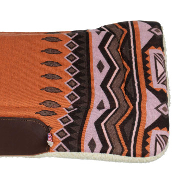 Tapis de selle western inserts en cuir et rembourrage en laine synthétique Pool's Tapis de selle western inserts en cuir et rembourrage en laine synthétique Pool's