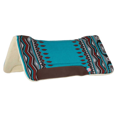 Tapis de selle western inserts en cuir et rembourrage en laine synthétique Pool's Tapis de selle western inserts en cuir et rembourrage en laine synthétique Pool's