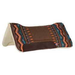 Tapis de selle western inserts en cuir et rembourrage en laine synthétique Pool's