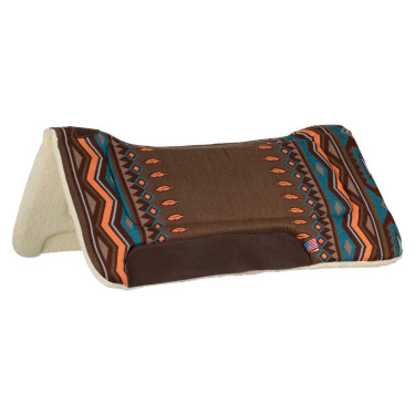 Tapis de selle western inserts en cuir et rembourrage en laine synthétique Pool's Tapis de selle western inserts en cuir et rembourrage en laine synthétique Pool's