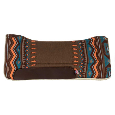 Tapis de selle western inserts en cuir et rembourrage en laine synthétique Pool's Tapis de selle western inserts en cuir et rembourrage en laine synthétique Pool's
