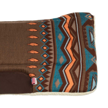 Tapis de selle western inserts en cuir et rembourrage en laine synthétique Pool's Tapis de selle western inserts en cuir et rembourrage en laine synthétique Pool's