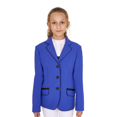 Veste de concours Equestro fille en tissu technique Bleu sodalite Veste de concours Equestro fille en tissu technique Bleu sodalite