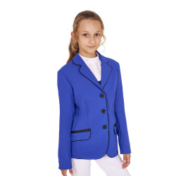 Veste de concours Equestro fille en tissu technique Bleu sodalite Veste de concours Equestro fille en tissu technique Bleu sodalite