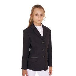 Veste de concours Equestro fille en tissu technique Noir Veste de concours Equestro fille en tissu technique Noir