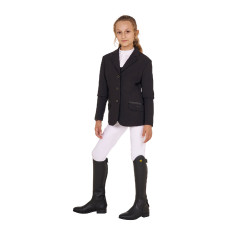 Veste de concours Equestro fille en tissu technique Noir Veste de concours Equestro fille en tissu technique Noir