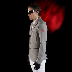 Veste de concours homme Equestro Ridertechnology avec coutures thermosoudées Oiseau moqueur Gris