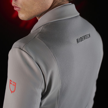 Veste de concours homme Equestro Ridertechnology avec coutures thermosoudées Oiseau moqueur Gris