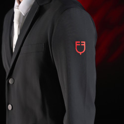 Veste de concours homme Equestro Ridertechnology avec coutures thermosoudées Noir