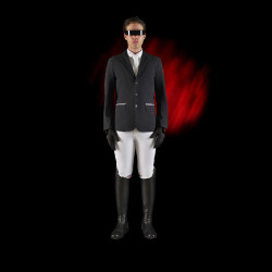 Veste de concours homme Equestro Ridertechnology avec coutures thermosoudées Noir