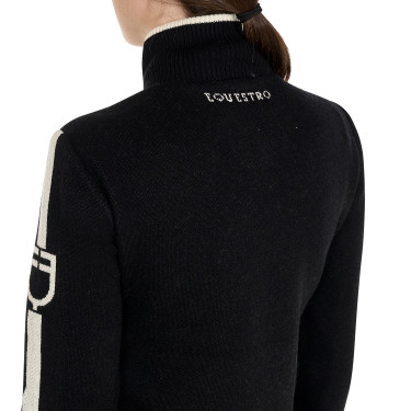 Veste Equestro femme en nylon et tricot avec fermeture éclair Veste Equestro femme en nylon et tricot avec fermeture éclair