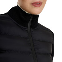 Veste Equestro femme en nylon et tricot avec fermeture éclair Noir Veste Equestro femme en nylon et tricot avec fermeture éclair Noir