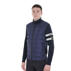 Veste Equestro homme en nylon et tricot avec zip Marine blazer Bleu marine Veste Equestro homme en nylon et tricot avec zip Marine blazer Bleu marine