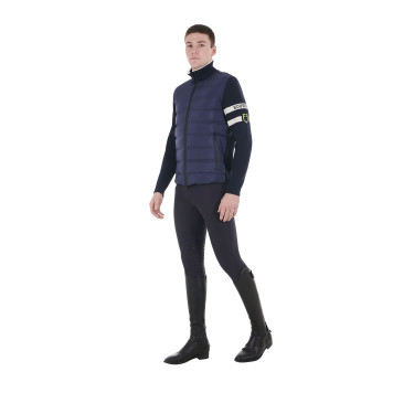 Veste Equestro homme en nylon et tricot avec zip Veste Equestro homme en nylon et tricot avec zip