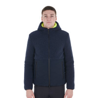 Veste imperméable homme avec inserts en tissu Teddy Equestro Marine blazer