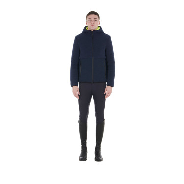 Veste imperméable homme avec inserts en tissu Teddy Equestro Marine blazer Bleu marine