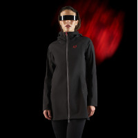 Veste longue imperméable femme Equestro Ridertechnology Noir