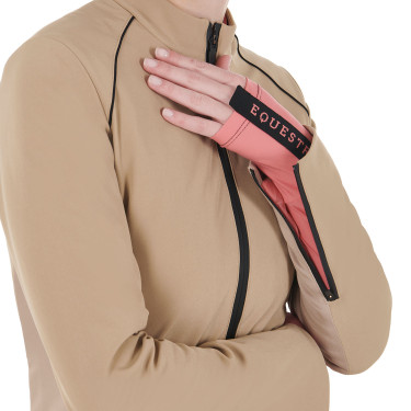 Veste softshell femme en tissu technique rembourré Equestro Encens Beige