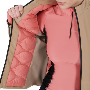 Veste softshell femme en tissu technique rembourré Equestro Encens Beige