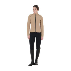 Veste softshell femme en tissu technique rembourré Equestro Encens Beige