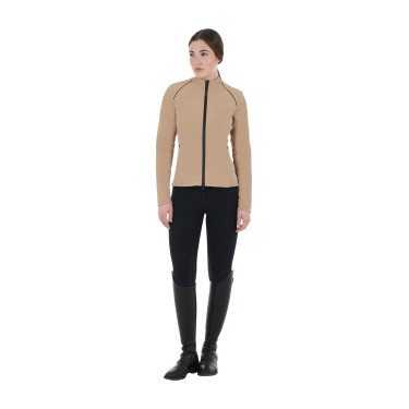 Veste softshell femme en tissu technique rembourré Equestro Encens Beige