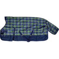 Couverture highneck HKM Cleveland check 600D polaire Marine / vert / carreaux
