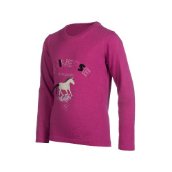 Polo à manches longues Polly HKM enfant Magenta Rose