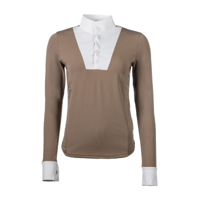 Polo de concours Virginia manches longues femme HKM Taupe