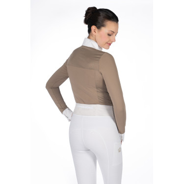 Polo de concours Virginia manches longues femme HKM Taupe Marron Polo de concours Virginia manches longues femme HKM Taupe Marron