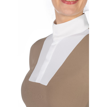 Polo de concours Virginia manches longues femme HKM Taupe Marron Polo de concours Virginia manches longues femme HKM Taupe Marron