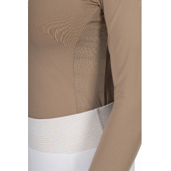 Polo de concours Virginia manches longues femme HKM Taupe Marron Polo de concours Virginia manches longues femme HKM Taupe Marron