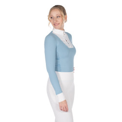 Polo de concours Virginia manches longues femme HKM Bleu glacier Polo de concours Virginia manches longues femme HKM Bleu glacier