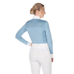 Polo de concours Virginia manches longues femme HKM Bleu glacier Polo de concours Virginia manches longues femme HKM Bleu glacier