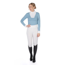 Polo de concours Virginia manches longues femme HKM Bleu glacier Polo de concours Virginia manches longues femme HKM Bleu glacier