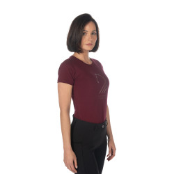 T-shirt Livigno Horse Head femme HKM Bordeaux T-shirt Livigno Horse Head femme HKM Bordeaux
