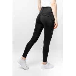 Legging thermique hybride Horze Anya full grip Noir caviar