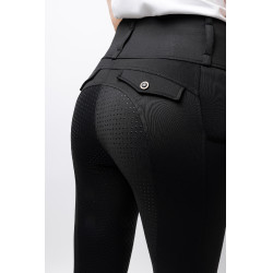 Legging thermique hybride Horze Anya full grip Noir caviar